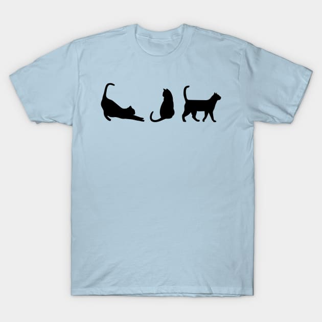 Trio Black Cats T-Shirt by snknjak